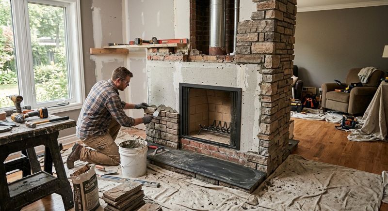 Brick Fireplace Renovation